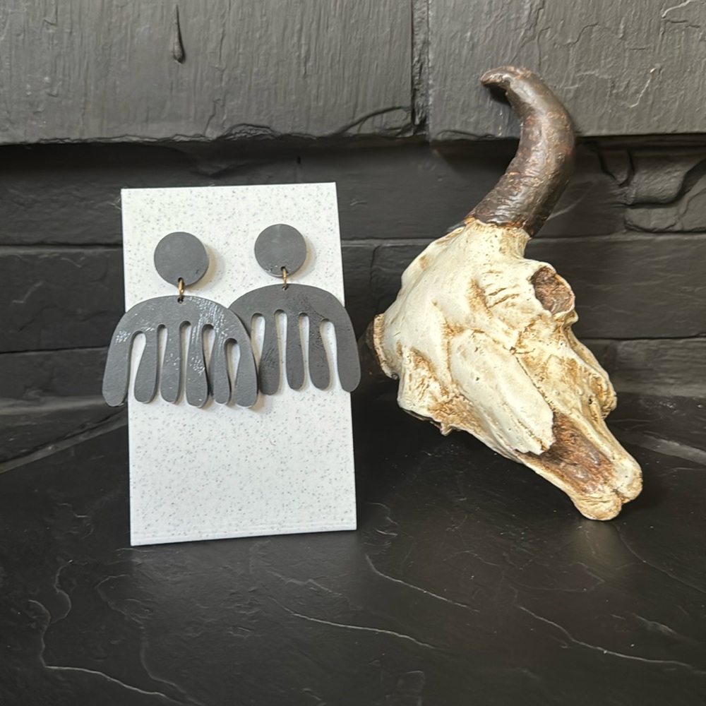 Black funky earrings